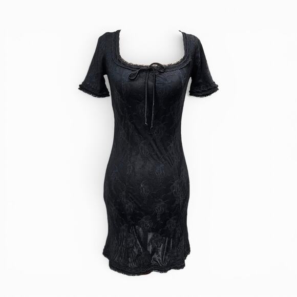 Betsey Johnson Dresses & Skirts - Y2k Betsey Johnson Milkmaid Lace Dress Midi - Size Small